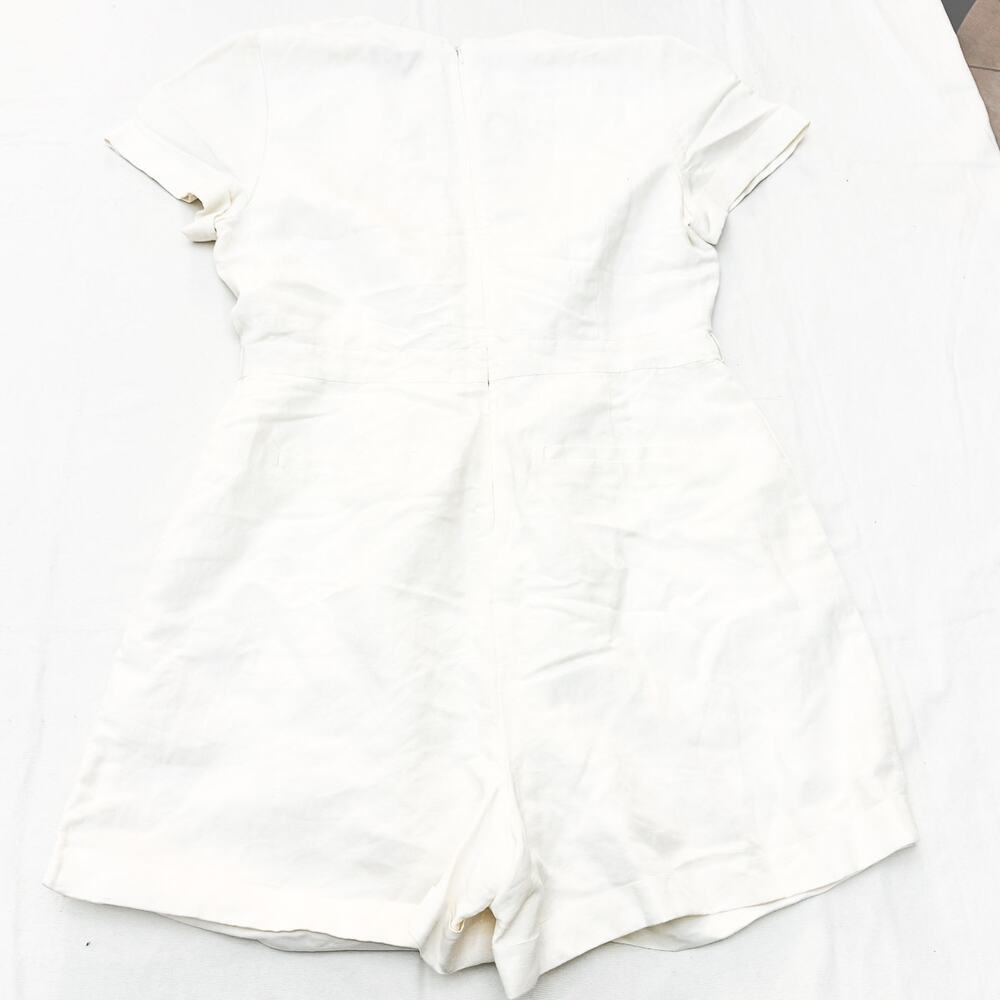 Banana Republic Short Jumpsuit Off White Pant Suit Size 12 - Picture 4 of 5